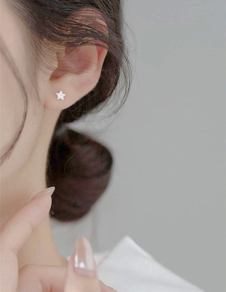 [流れ星からお金の貯まる池] スターイヤリング*(silver)