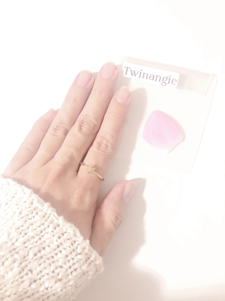 (フラワー付)ムーンペアリング・ラ・フレッチェリング*la fleche ring**
