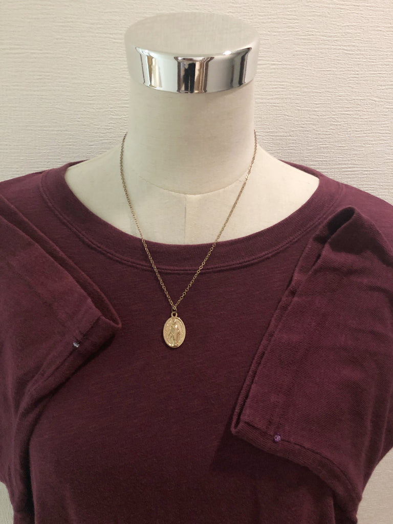 "金運up"の願いが叶うコットン100%ボルドーカットソーワンピース*(vintage)