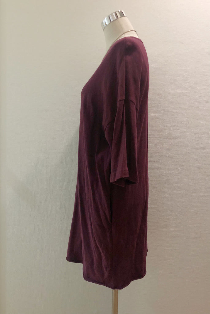 "金運up"の願いが叶うコットン100%ボルドーカットソーワンピース*(vintage)