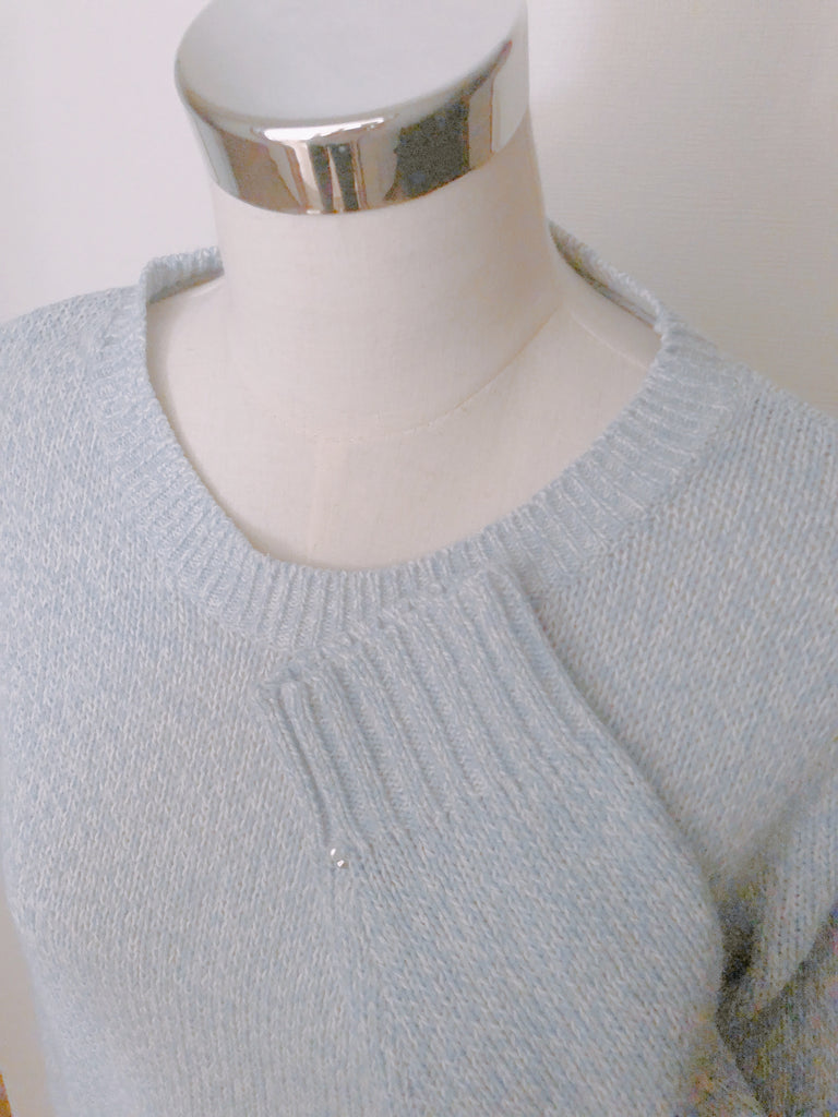 "金運up"の願いが叶うライトブルーニットトップス*(VINTAGE)