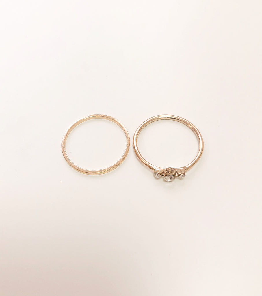 【50%OFF】[リング2つ][Lサイズ]誘惑のアダムとイヴのダイヤスリーリング&フルムーンリングセット